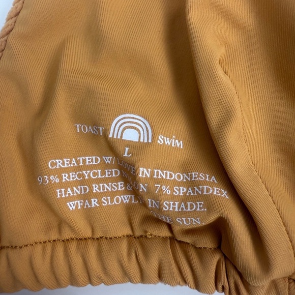 🌻NWT Free People x Toast Bikini Set Tri Top Low Rise Bottom Dusty Coral Rib M/L - Picture 4 of 8